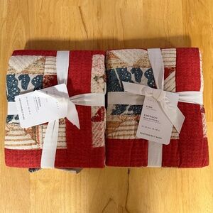 Set 2 New Pottery Barn Emerson Reversible Euro Quilt Shams Reversible 26x26